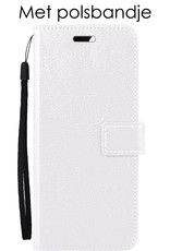 NoXx Hoes Geschikt voor OnePlus Nord 2T Hoesje Book Case Hoes Flip Cover Wallet Bookcase Met 2x Screenprotector - Wit