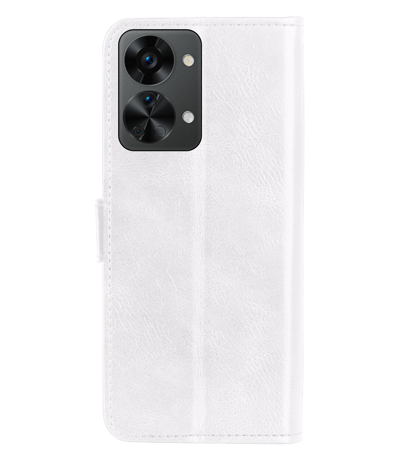 Hoes Geschikt voor OnePlus Nord 2T Hoesje Book Case Hoes Flip Cover Wallet Bookcase Met 2x Screenprotector - Wit