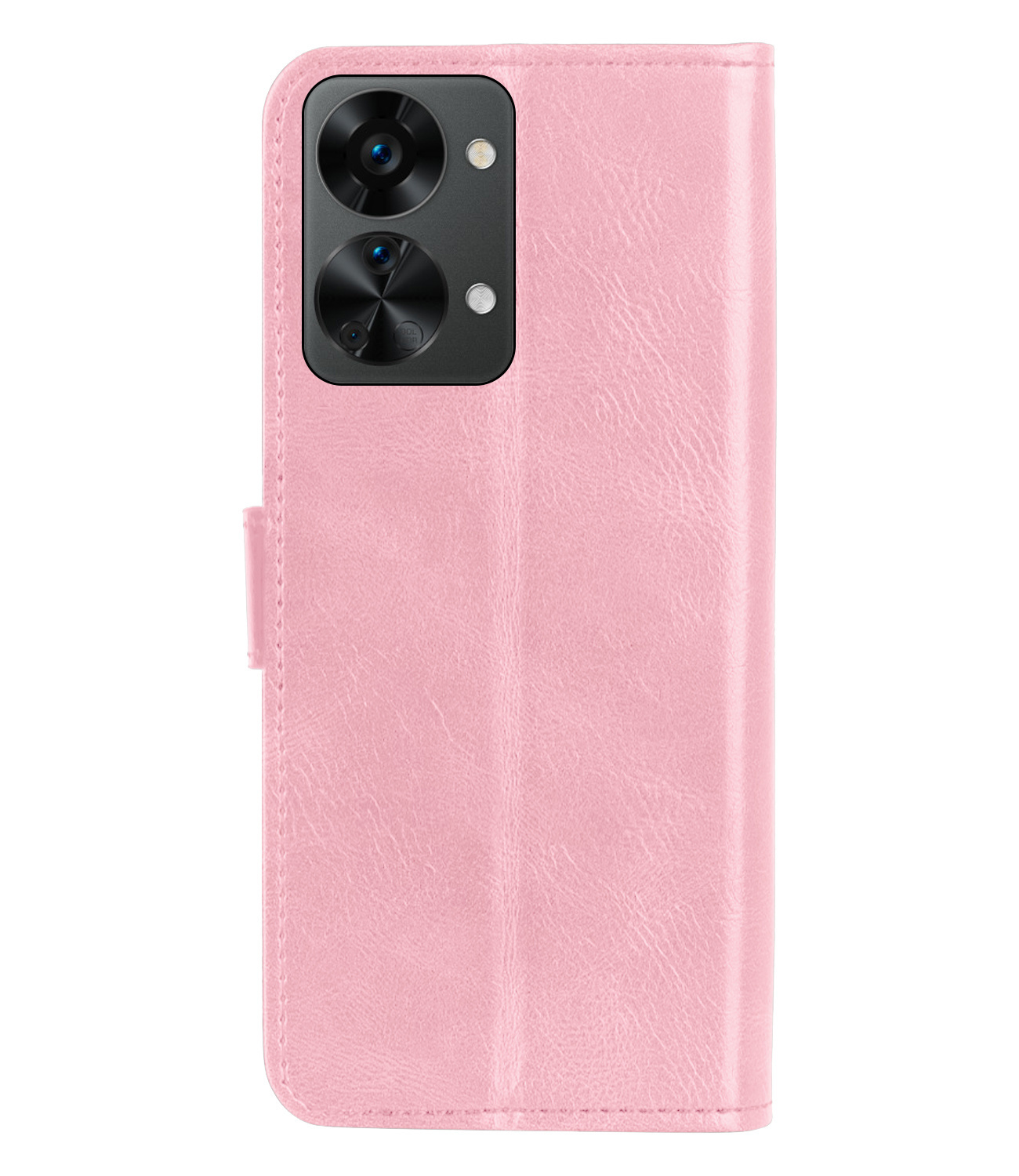 Nomfy Hoesje Geschikt voor OnePlus Nord 2T Hoes Bookcase Flipcase Book Cover Met Screenprotector - Hoes Geschikt voor OnePlus Nord 2T Hoesje Book Case - Lichtroze