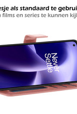 Nomfy Hoesje Geschikt voor OnePlus Nord 2T Hoes Bookcase Flipcase Book Cover Met Screenprotector - Hoes Geschikt voor OnePlus Nord 2T Hoesje Book Case - Rosé goud