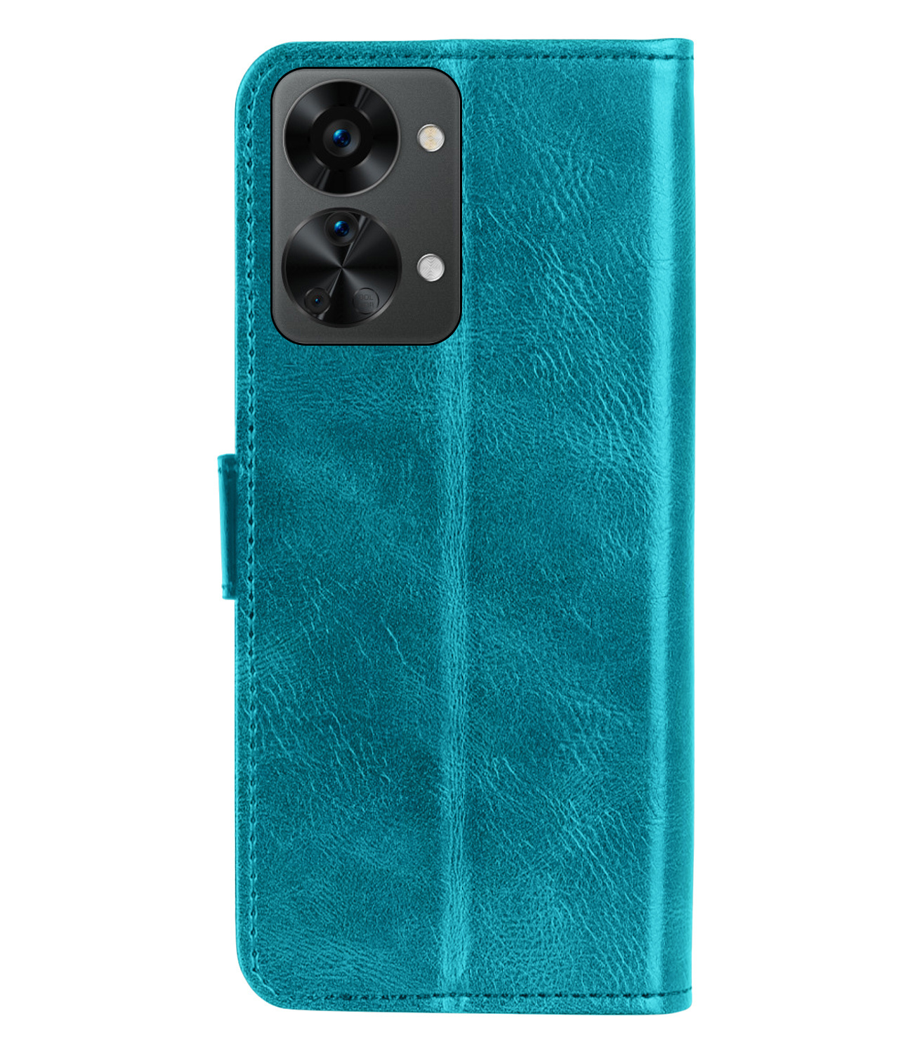 OnePlus Nord 2T Hoes Bookcase Flipcase Book Cover Met Screenprotector - OnePlus Nord 2T Hoesje Book Case - Turquoise