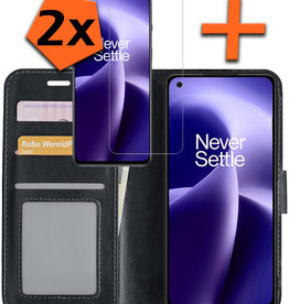 Nomfy Nomfy OnePlus Nord 2T Hoesje Bookcase Zwart Met 2x Screenprotector