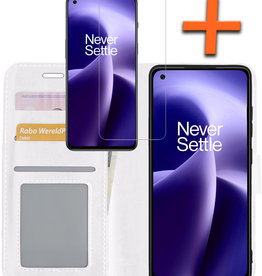 Nomfy Nomfy OnePlus Nord 2T Hoesje Bookcase Wit Met Screenprotector