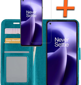 Nomfy Nomfy OnePlus Nord 2T Hoesje Bookcase Turquoise Met Screenprotector