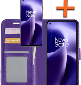 Nomfy OnePlus Nord 2T Hoesje Bookcase Paars Met Screenprotector