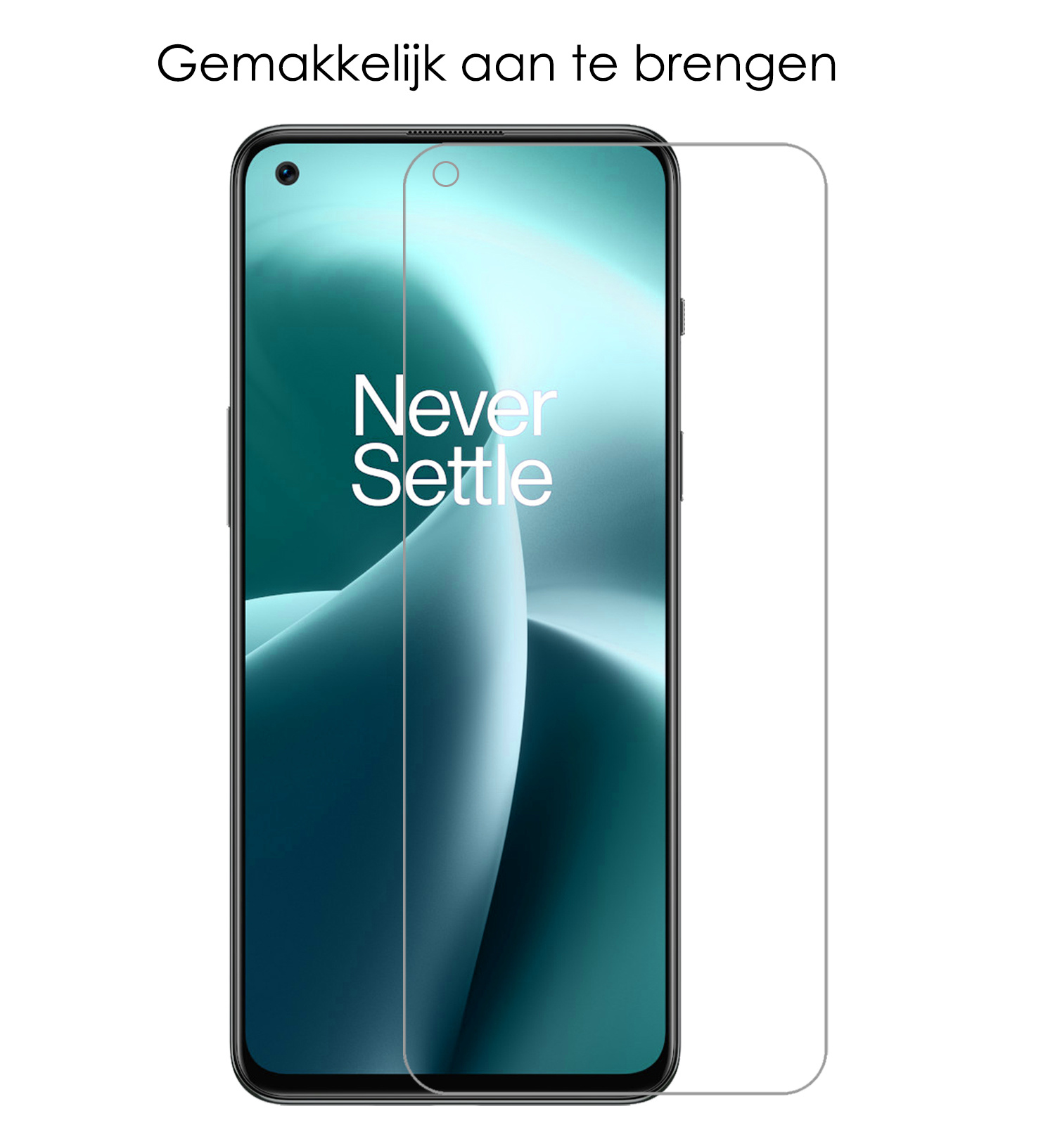 OnePlus Nord 2T Hoesje Book Case Hoes Flip Cover Bookcase 2x Met Screenprotector - Zwart