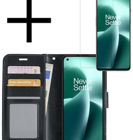NoXx OnePlus Nord 2T Hoesje Bookcase Zwart Met Screenprotector