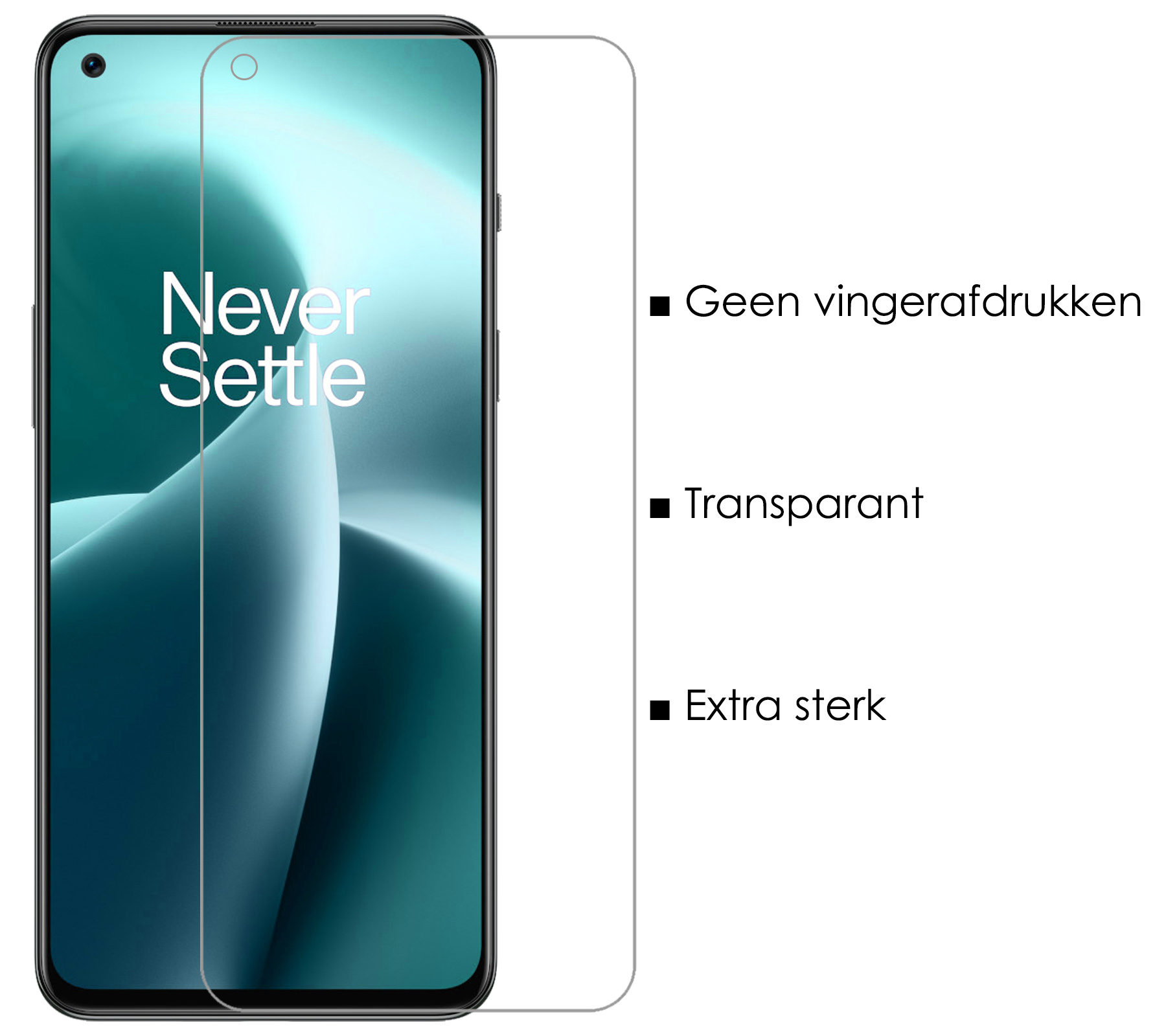 NoXx Hoes Geschikt voor OnePlus Nord 2T Hoesje Book Case Hoes Flip Cover Wallet Bookcase Met Screenprotector - Zwart