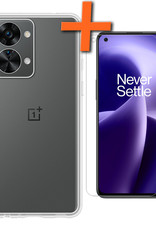 Nomfy Hoesje Geschikt voor OnePlus Nord 2T Hoesje Siliconen Cover Case Met Screenprotector - Hoes Geschikt voor OnePlus Nord 2T Hoes Back Case - Transparant