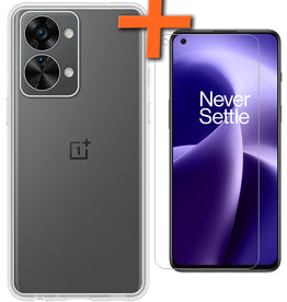 Nomfy Nomfy OnePlus Nord 2T Hoesje Siliconen Met Screenprotector - Transparant