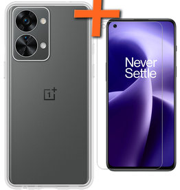 Nomfy OnePlus Nord 2T Hoesje Siliconen Met Screenprotector - Transparant