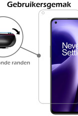 OnePlus Nord 2T Hoesje Siliconen Case Back Cover Met Screenprotector - OnePlus Nord 2T Hoes Cover Silicone - Licht Roze