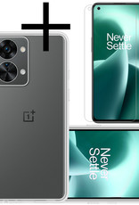 NoXx Hoes Geschikt voor OnePlus Nord 2T Hoesje Cover Siliconen Back Case Hoes Met Screenprotector - Transparant