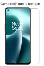 NoXx Hoes Geschikt voor OnePlus Nord 2T Hoesje Cover Siliconen Back Case Hoes Met Screenprotector - Lichtroze