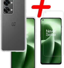 BASEY. OnePlus Nord 2T Hoesje Siliconen Met Screenprotector - Transparant