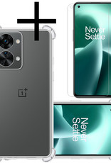 NoXx Hoes Geschikt voor OnePlus Nord 2T Hoesje Siliconen Cover Shock Proof Back Case Shockproof Hoes Met Screenprotector - Transparant