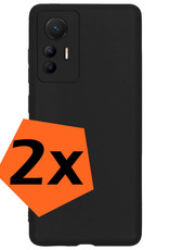Nomfy Hoesje Geschikt voor Xiaomi 12 Lite Hoesje Siliconen Cover Case - Hoes Geschikt voor Xiaomi 12 Lite Hoes Back Case - 2-PACK - Zwart