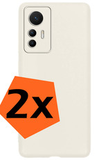 Nomfy Xiaomi 12 Lite Hoesje Siliconen Case Back Cover - Xiaomi 12 Lite Hoes Cover Silicone - Wit - 2X