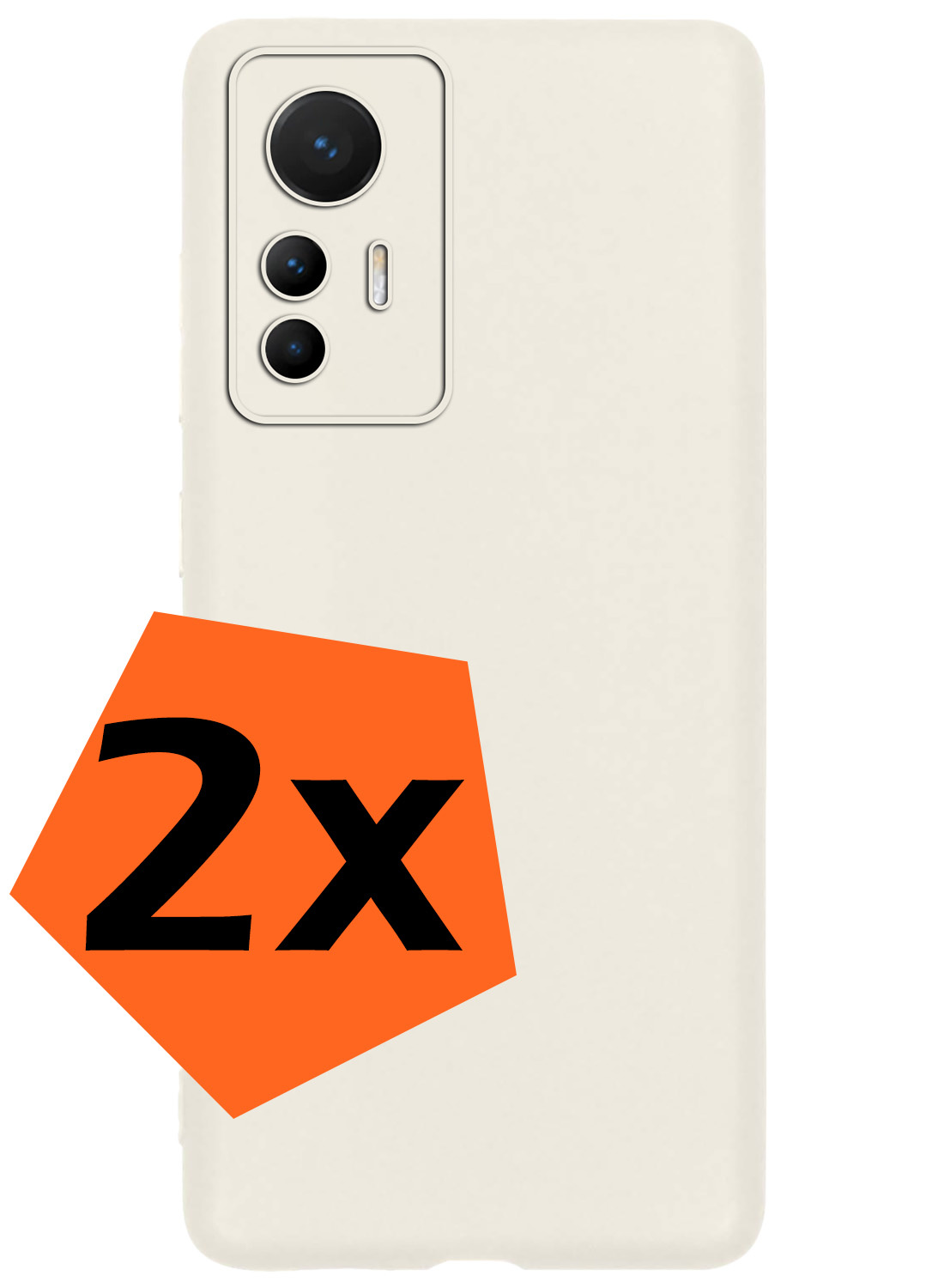 Nomfy Hoesje Geschikt voor Xiaomi 12 Lite Hoesje Siliconen Cover Case - Hoes Geschikt voor Xiaomi 12 Lite Hoes Back Case - 2-PACK - Wit