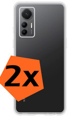 Nomfy Hoesje Geschikt voor Xiaomi 12 Lite Hoesje Siliconen Cover Case - Hoes Geschikt voor Xiaomi 12 Lite Hoes Back Case - 2-PACK - Transparant