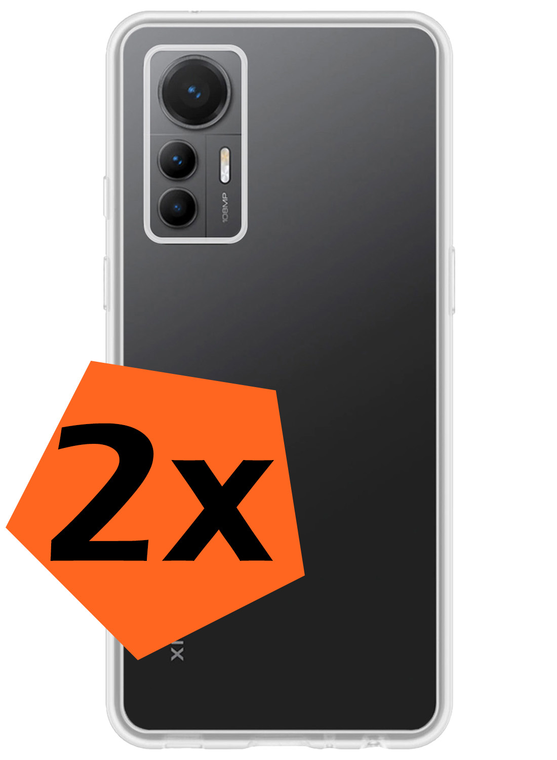 Nomfy Hoesje Geschikt voor Xiaomi 12 Lite Hoesje Siliconen Cover Case - Hoes Geschikt voor Xiaomi 12 Lite Hoes Back Case - 2-PACK - Transparant