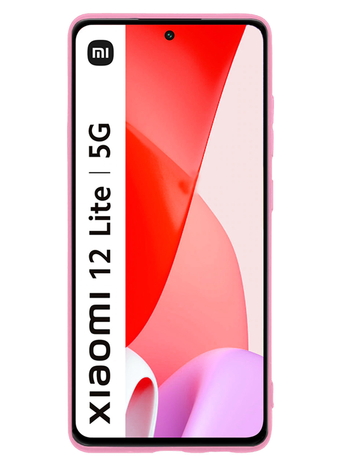 Nomfy Hoesje Geschikt voor Xiaomi 12 Lite Hoesje Siliconen Cover Case - Hoes Geschikt voor Xiaomi 12 Lite Hoes Back Case - 2-PACK - Lichtroze