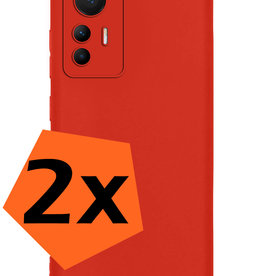 Nomfy Nomfy Xiaomi 12 Lite Hoesje Siliconen - Rood - 2 PACK