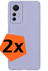 Nomfy Xiaomi 12 Lite Hoesje Siliconen Case Back Cover - Xiaomi 12 Lite Hoes Cover Silicone - Lila - 2X
