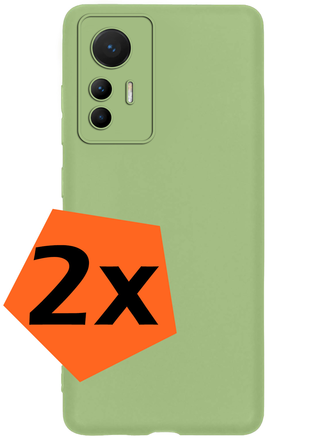 Nomfy Hoesje Geschikt voor Xiaomi 12 Lite Hoesje Siliconen Cover Case - Hoes Geschikt voor Xiaomi 12 Lite Hoes Back Case - 2-PACK - Groen