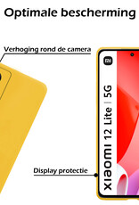 Nomfy Hoesje Geschikt voor Xiaomi 12 Lite Hoesje Siliconen Cover Case - Hoes Geschikt voor Xiaomi 12 Lite Hoes Back Case - 2-PACK - Geel