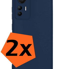 Nomfy Nomfy Xiaomi 12 Lite Hoesje Siliconen - Donkerblauw - 2 PACK