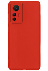 Nomfy Hoesje Geschikt voor Xiaomi 12 Lite Hoesje Siliconen Cover Case - Hoes Geschikt voor Xiaomi 12 Lite Hoes Back Case - Rood