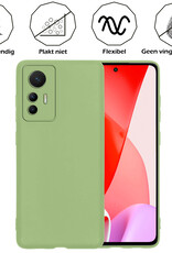 Nomfy Hoesje Geschikt voor Xiaomi 12 Lite Hoesje Siliconen Cover Case - Hoes Geschikt voor Xiaomi 12 Lite Hoes Back Case - Groen