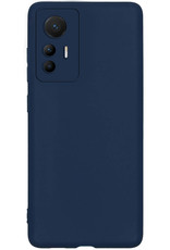Nomfy Hoesje Geschikt voor Xiaomi 12 Lite Hoesje Siliconen Cover Case - Hoes Geschikt voor Xiaomi 12 Lite Hoes Back Case - Donkerblauw