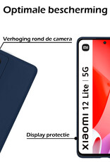 Nomfy Hoesje Geschikt voor Xiaomi 12 Lite Hoesje Siliconen Cover Case - Hoes Geschikt voor Xiaomi 12 Lite Hoes Back Case - Donkerblauw