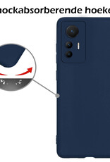 Nomfy Hoesje Geschikt voor Xiaomi 12 Lite Hoesje Siliconen Cover Case - Hoes Geschikt voor Xiaomi 12 Lite Hoes Back Case - Donkerblauw
