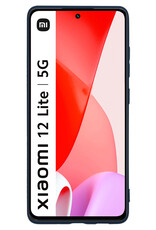 Nomfy Hoesje Geschikt voor Xiaomi 12 Lite Hoesje Siliconen Cover Case - Hoes Geschikt voor Xiaomi 12 Lite Hoes Back Case - Donkerblauw
