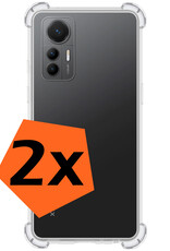 Nomfy Hoesje Geschikt voor Xiaomi 12 Lite Hoesje Shock Proof Cover Case Shockproof - Hoes Geschikt voor Xiaomi 12 Lite Hoes Siliconen Back Case - Transparant - 2 PACK