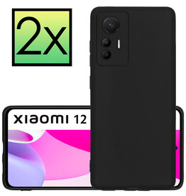 NoXx NoXx Xiaomi 12 Lite Hoesje Siliconen - Zwart - 2 PACK