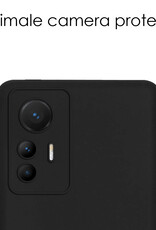 NoXx Hoes Geschikt voor Xiaomi 12 Lite Hoesje Cover Siliconen Back Case Hoes - Zwart - 2x