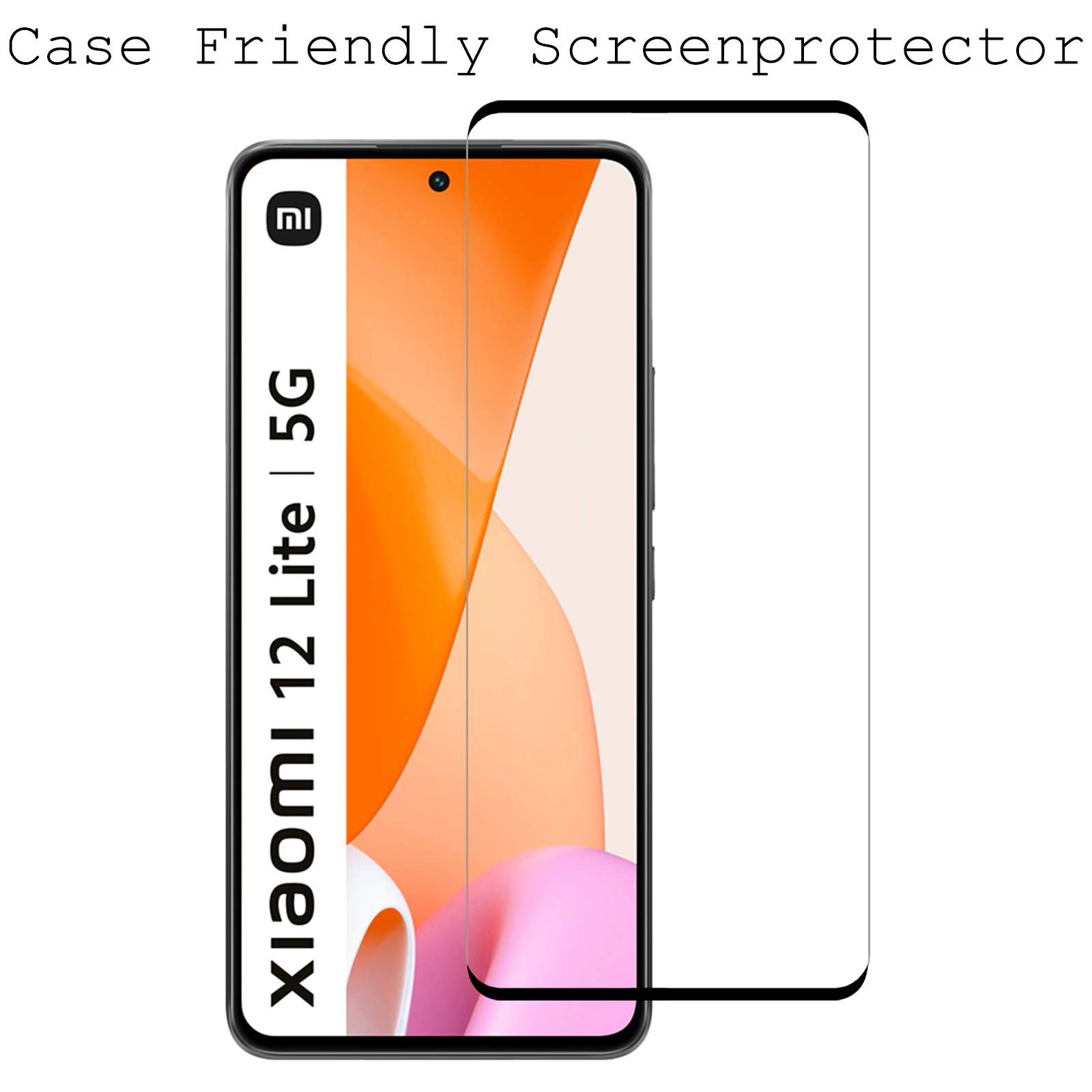 BASEY. Screenprotector Geschikt voor Xiaomi 12 Lite Screenprotector Beschermglas Full Cover - Screenprotector Geschikt voor Xiaomi 12 Lite Screen Protector Full Cover - 2 Stuks