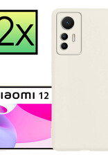 NoXx Hoes Geschikt voor Xiaomi 12 Lite Hoesje Cover Siliconen Back Case Hoes - Wit - 2x