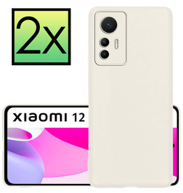 NoXx NoXx Xiaomi 12 Lite Hoesje Siliconen - Wit - 2 PACK