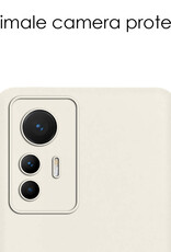 NoXx Hoes Geschikt voor Xiaomi 12 Lite Hoesje Cover Siliconen Back Case Hoes - Wit - 2x