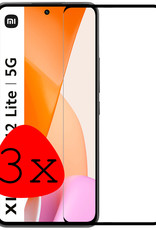 BASEY. Screenprotector Geschikt voor Xiaomi 12 Lite Screenprotector Beschermglas Full Cover - Screenprotector Geschikt voor Xiaomi 12 Lite Screen Protector Full Cover - 3 Stuks