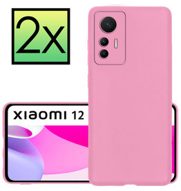 NoXx NoXx Xiaomi 12 Lite Hoesje Siliconen - Lichtroze - 2 PACK