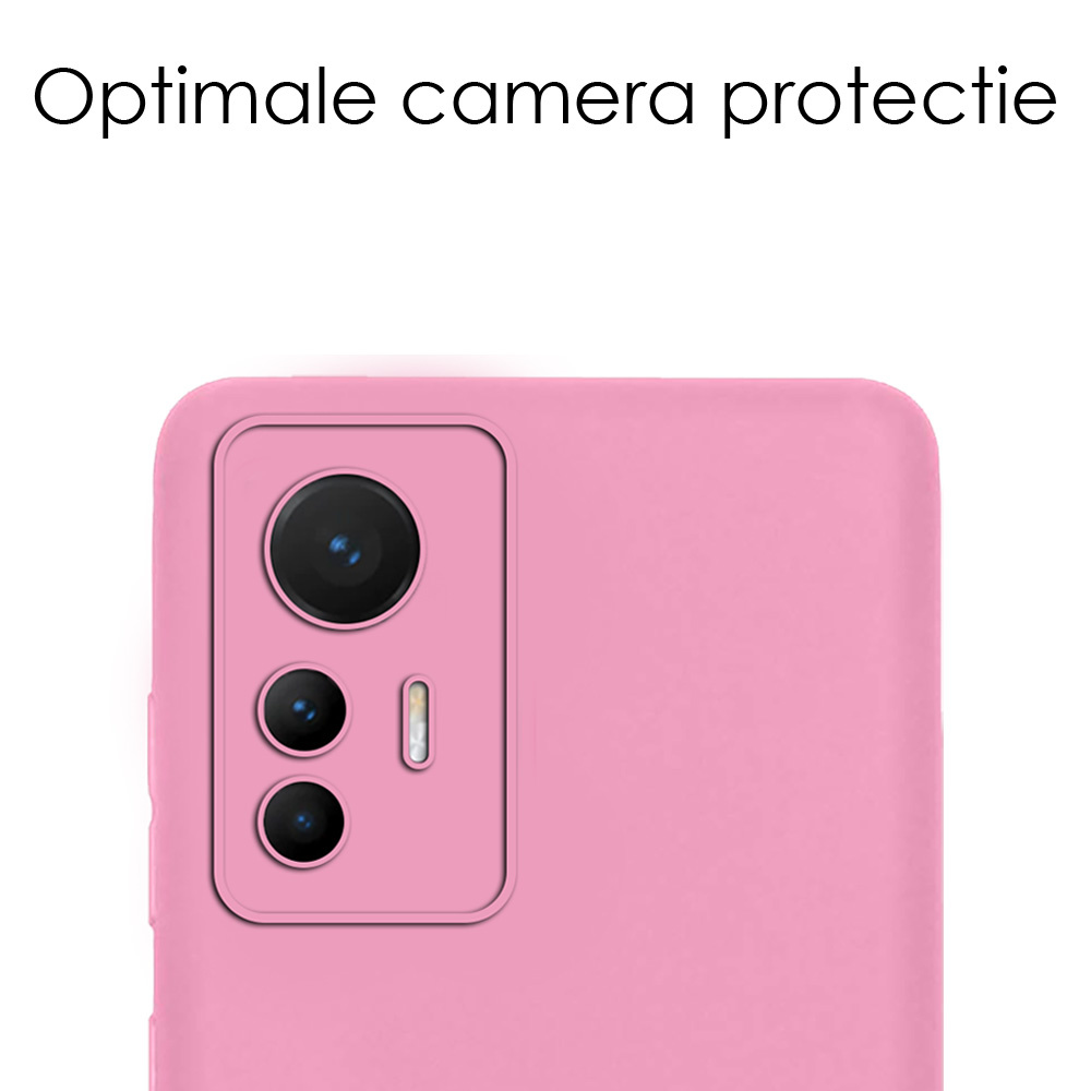 NoXx Hoes Geschikt voor Xiaomi 12 Lite Hoesje Cover Siliconen Back Case Hoes - Lichtroze - 2x