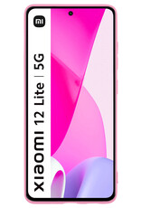 NoXx Hoes Geschikt voor Xiaomi 12 Lite Hoesje Cover Siliconen Back Case Hoes - Lichtroze - 2x