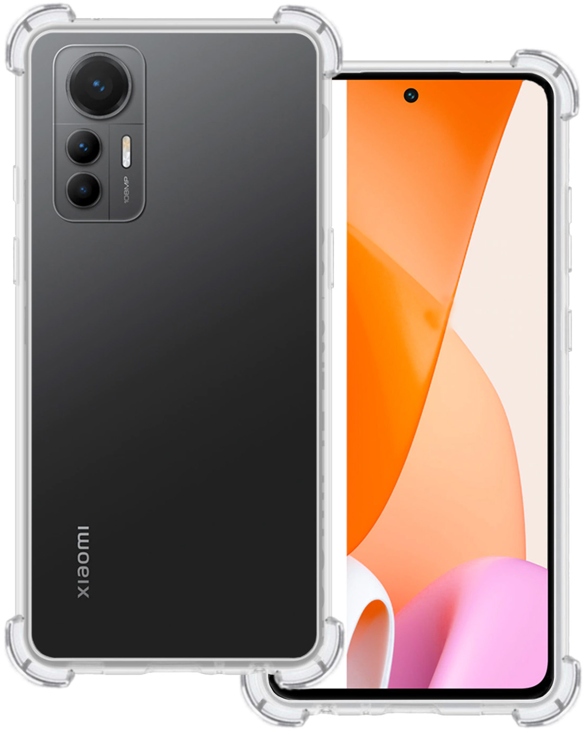 BASEY. Hoes Geschikt voor Xiaomi 12 Lite Hoesje Shock Proof Case Hoes Siliconen - Hoesje Geschikt voor Xiaomi 12 Lite Hoes Cover Shockproof - Transparant