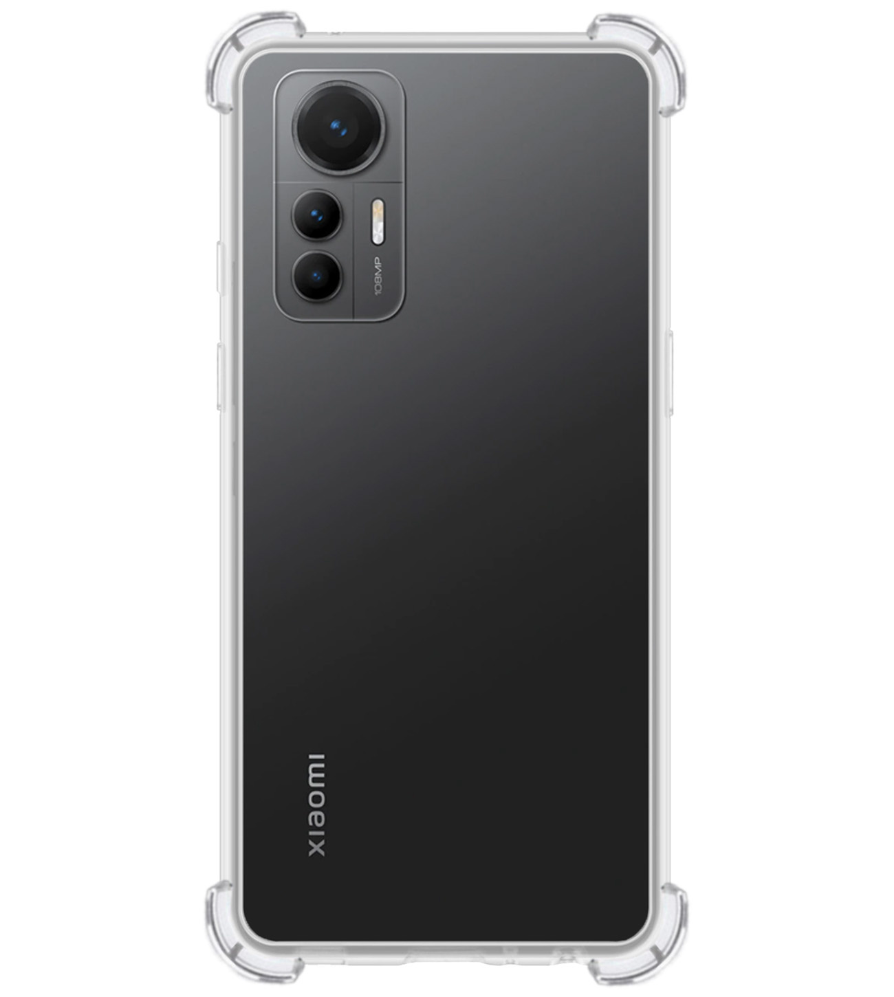 BASEY. Hoes Geschikt voor Xiaomi 12 Lite Hoesje Shock Proof Case Hoes Siliconen - Hoesje Geschikt voor Xiaomi 12 Lite Hoes Cover Shockproof - Transparant